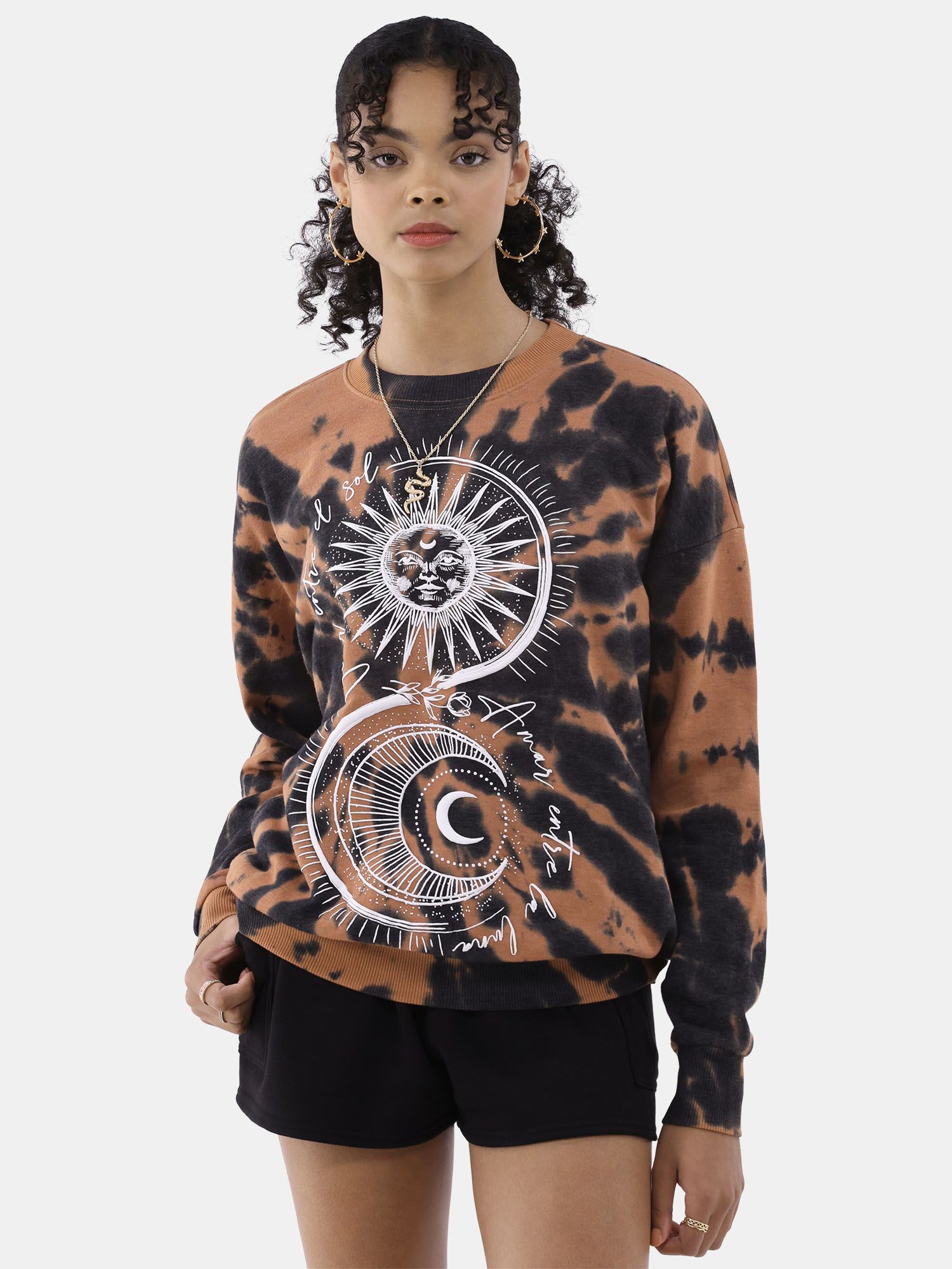 No Boundaries Washed Crewneck Sweatshirt, Women’s and Women’s Plus | Walmart (US)