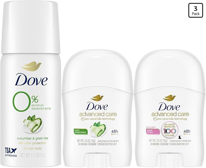 Dove Travel Deodorant for Women Variety 3-Pack – Advanced Care Invisible, Cool Essentials Mini,... | Amazon (US)