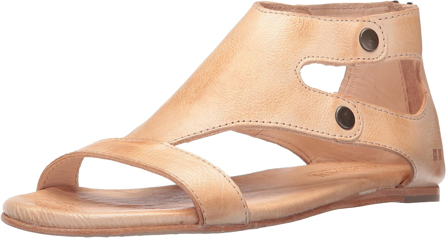 Bed|Stu Soto Women's Sandals - Leather Dress Sandal - Flat with Zipper Closure | Amazon (US)