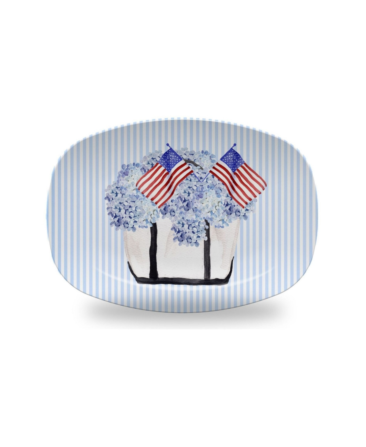 Mariposa Resin Patriotic Summer 10" Tote Platter - Blue | Macy's