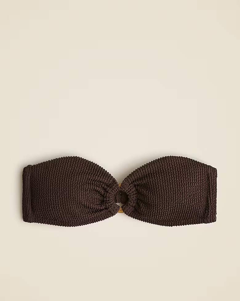 O-ring bandeau bikini top in scrunchie | J. Crew US
