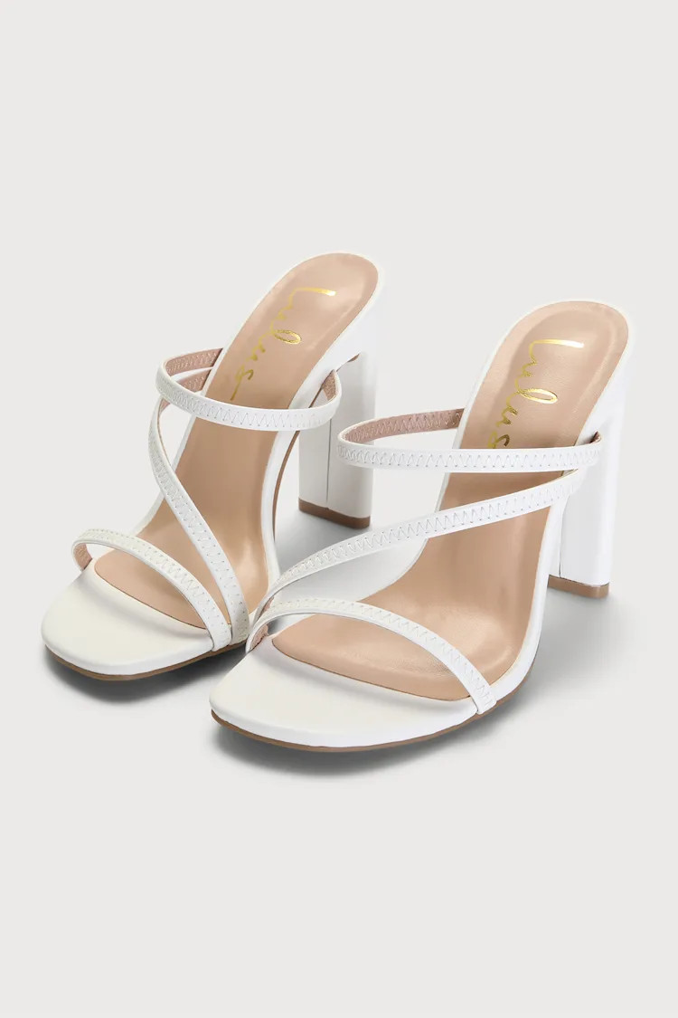 Ferrara White High Heel Sandals | Lulus