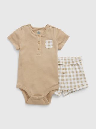 Baby 100% Organic Cotton Bodysuit Shorts Outfit Set | Gap (US)
