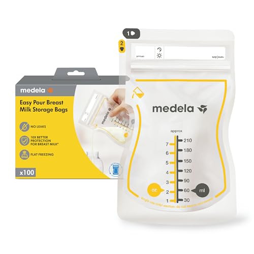 Medela Easy Pour Breastmilk Storage Bags 100 Count 7oz/210ml Disposable, Leakproof, Fast Freeze, Breast Milk Protection Recyclable & BPA Free | Amazon (US)