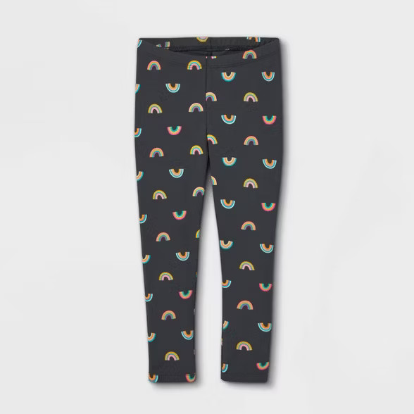 Toddler Girls' Rainbow Leggings - Cat & Jack™ Dark Gray | Target