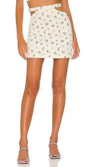 Cut Out Skirt in Ivory Watercolor Ditsy | Revolve Clothing (Global)