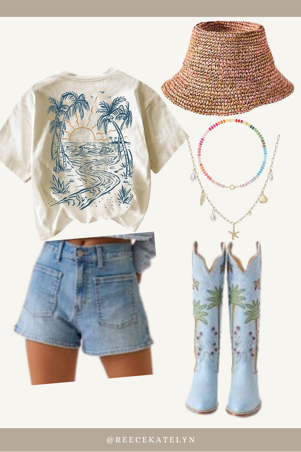womens coastal beach summer outfit ☀️
denim shorts, lightweight top & boots for that effortless beachy look

easy, neutral & perfect for summer days by the water 🤍

Shorts : Lillie Claire Denim Shorts Altard State

Boots : Palm Tree Isla Cowgirl Boots Petite Paloma

#coastalstyle #summeroutfit #denimshorts #beachoutfit #westernstyle #ltkstyle #ltkunder100 

 