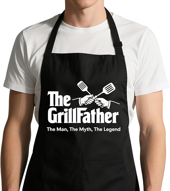 Funny Grilling Aprons for Men with 2 Pockets - Adjustable BBQ Cooking Apron, Dad Gifts for Birthd... | Amazon (US)