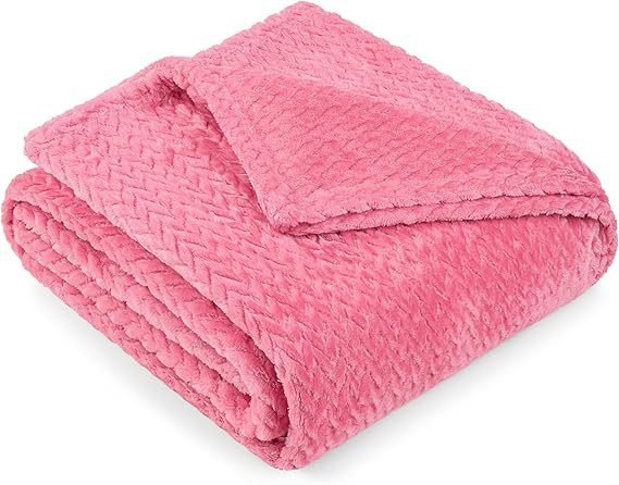 PAVILIA Soft Fleece Hot Pink Throw Blanket for Couch, Lightweight Plush Warm Blankets for Bed, Fu... | Amazon (US)