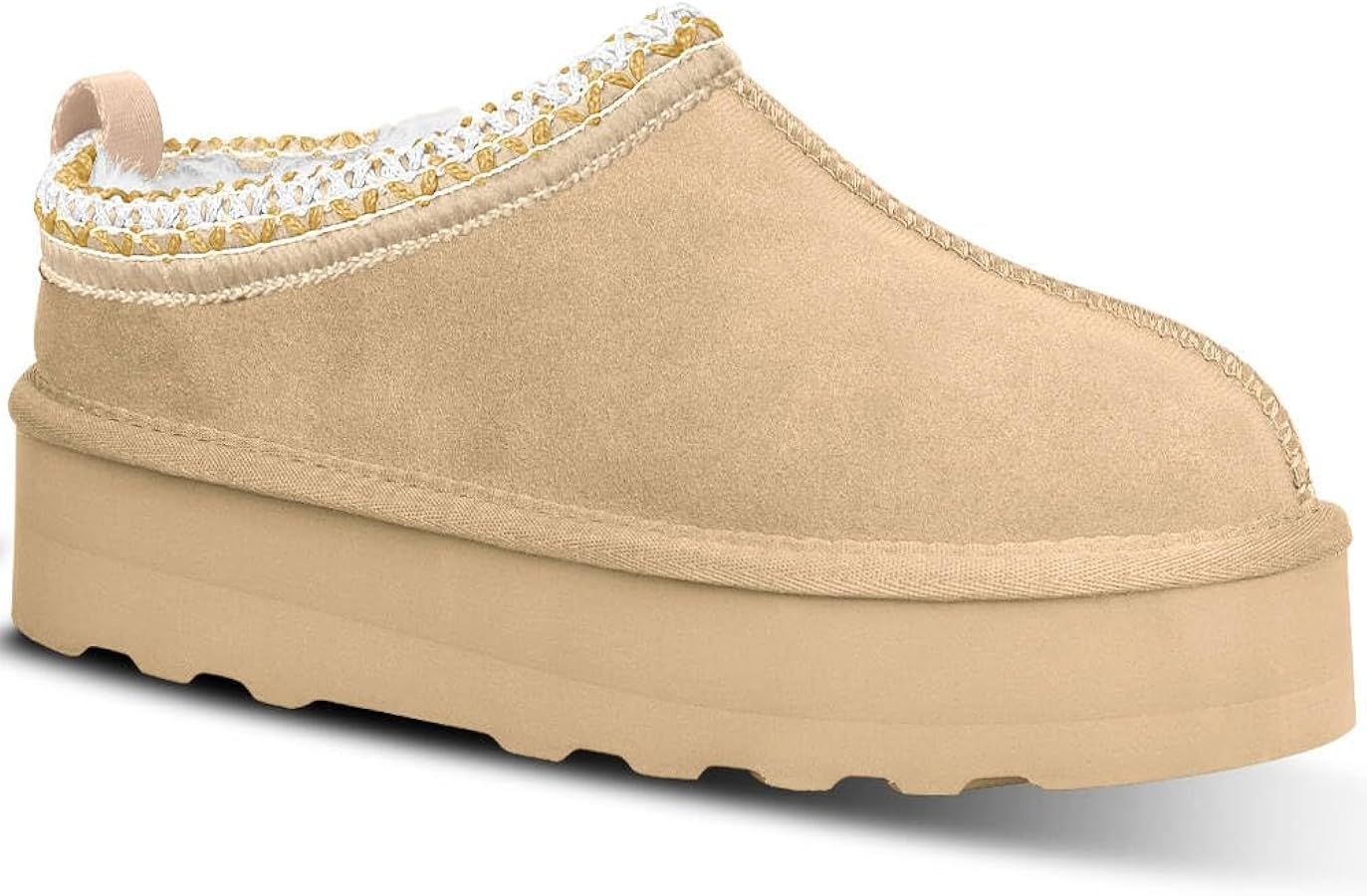 Amazon.com | INPAKSA Women's Slippers Platform Mini Boots Short Ankle Boot Fur Fleece Lined Sneak... | Amazon (US)