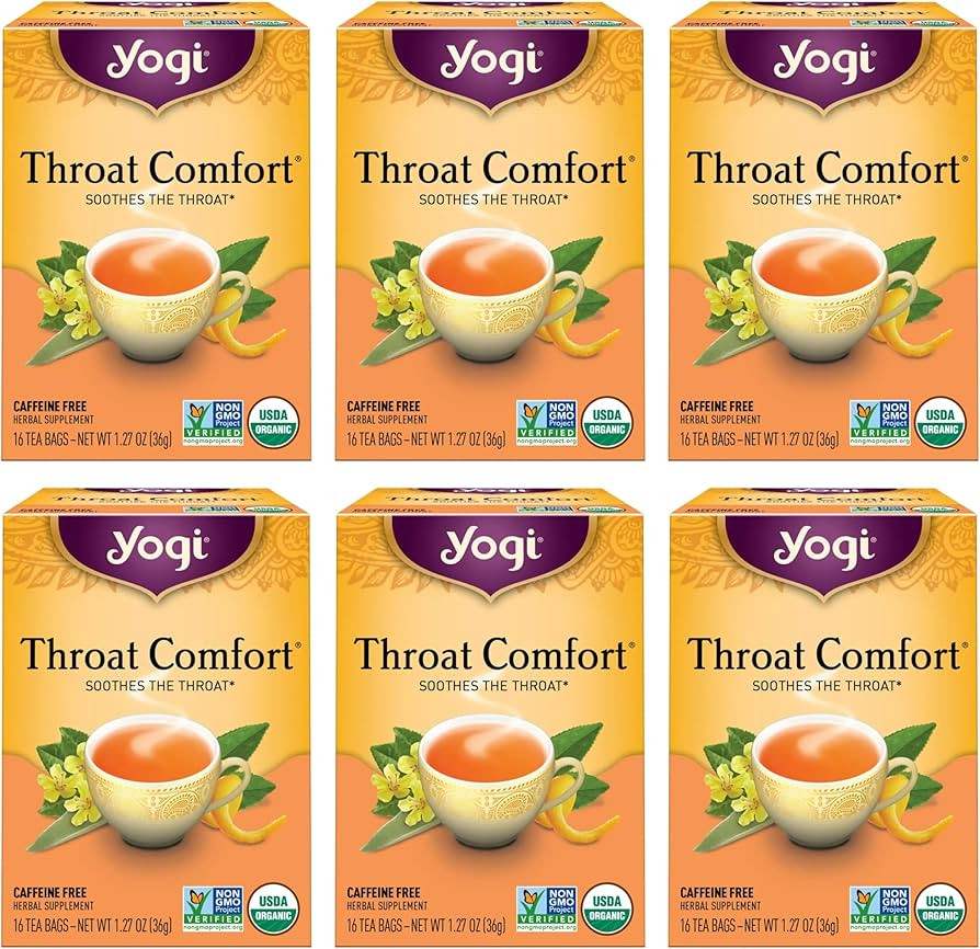 Yogi Tea - Throat Comfort (6 Pack) - Soothes the Throat with Wild Cherry Bark, Licorice Root, Mul... | Amazon (US)