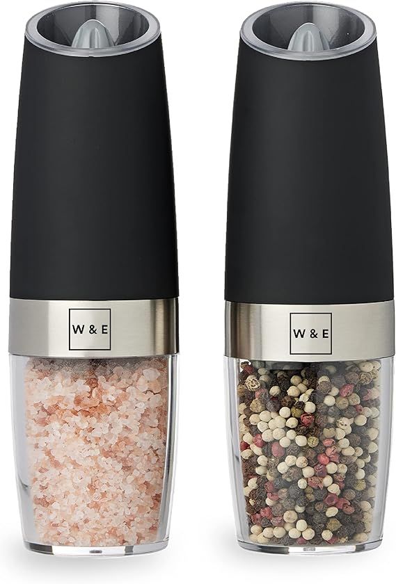 Willow & Everett Electric Salt and Pepper Grinder Set - 2 Battery-Operated, Automatic Salt and Pe... | Amazon (US)