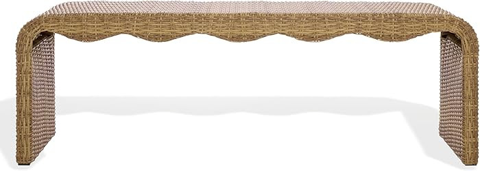 SAFAVIEH Couture Outdoor Patio Furniture Collection - Lynsee Natural Wicker Patio Bench, Handwove... | Amazon (US)