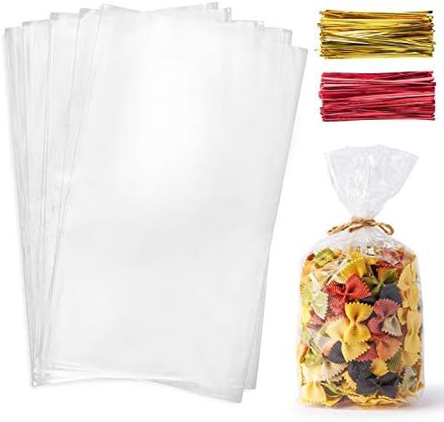 Cello Cellophane Treat Bags,200 PCS 7x13 Inches Clear Pastic Gift Bags with Twist Ties,Party Favo... | Amazon (US)