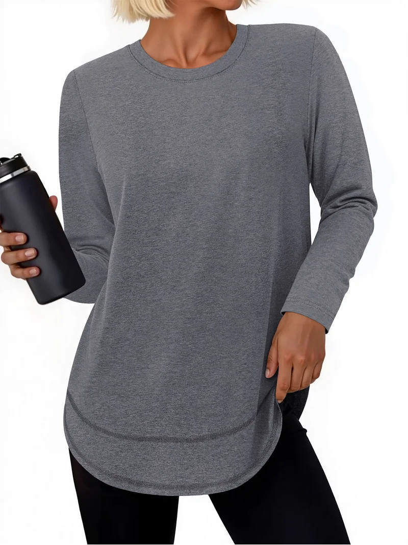 Rosvigor Womens Workout Tops Long Sleeve Tee Shirts Quick Dry Athletic Shirts Women Loose Gym Run... | Walmart (US)