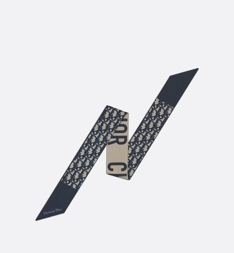 Dior Oblique Mitzah Scarf Navy Blue Silk Twill - Accessories - Women's Fashion | DIOR | Dior Beauty (US)
