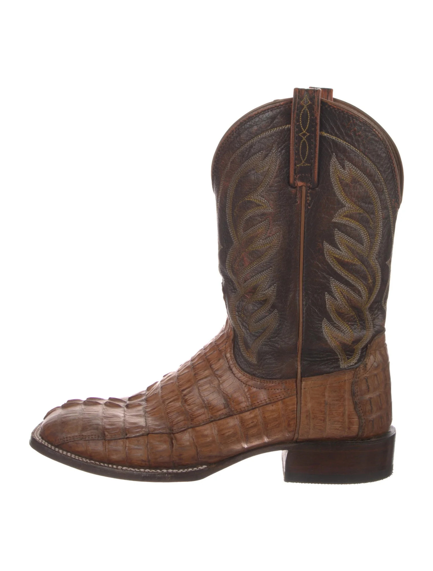 Crocodile Patterned Western Boots | The RealReal