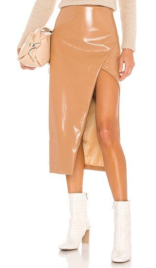 Kris Midi Skirt in Camel | Revolve Clothing (Global)