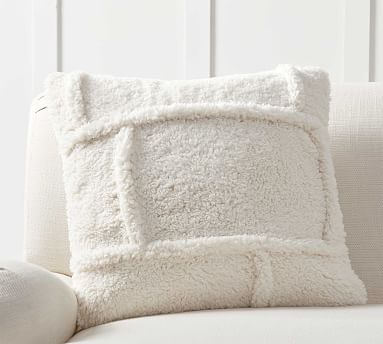 Patchwork Sherpa Pillow Cover | Pottery Barn (US)