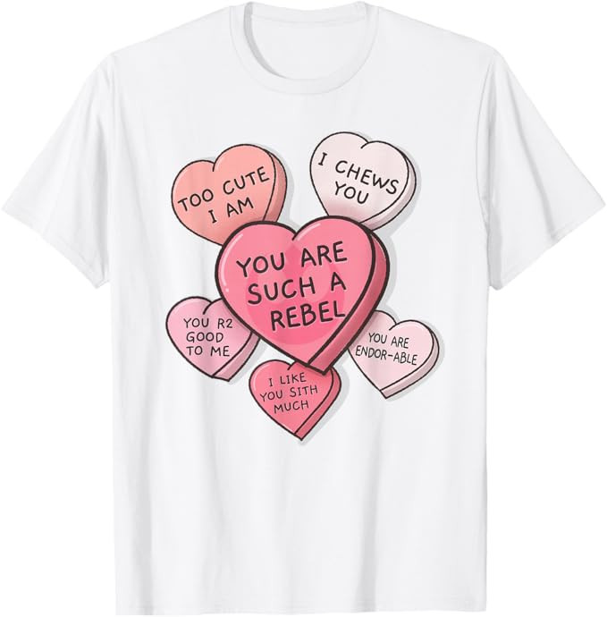 Star Wars Valentine's Day Candy Hearts T-Shirt | Amazon (US)