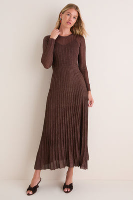 Exclusive Brown Long Sleeve Maxi Dress | Tuckernuck (US)