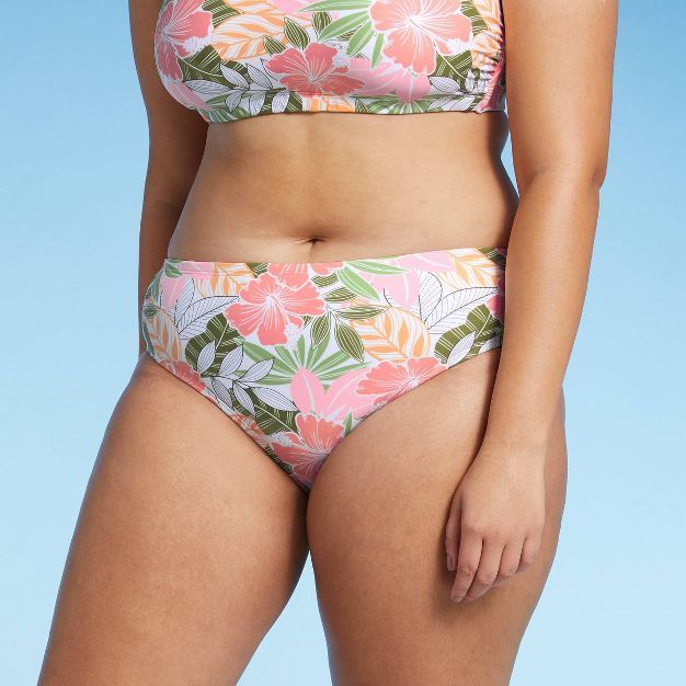 Juniors' Plus Size Hipster Bikini Bottom - Xhilaration™ Multi Tropical Print | Target