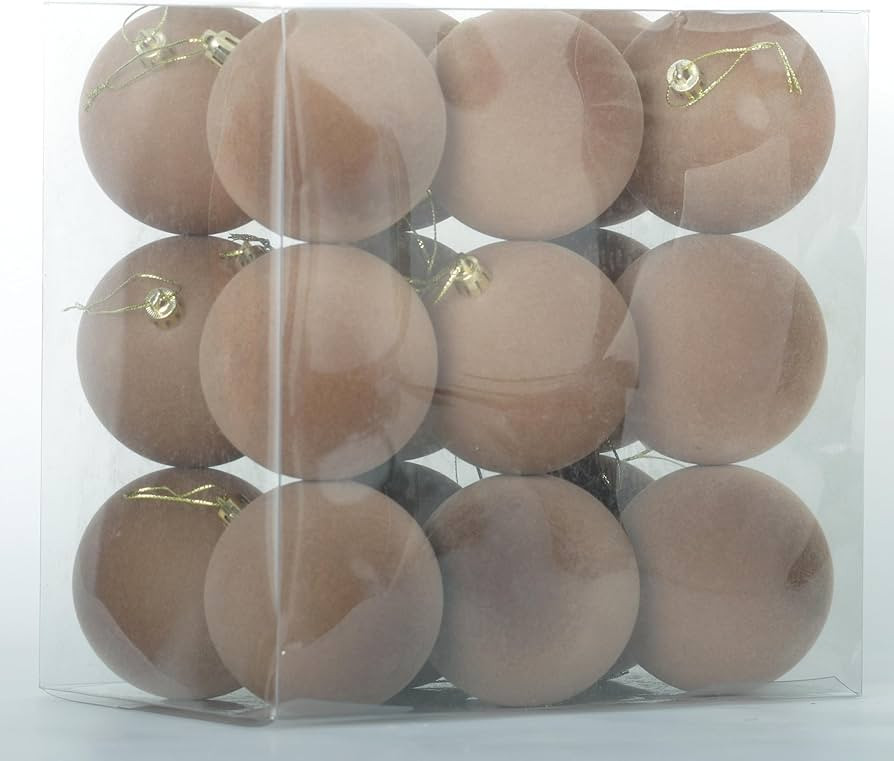 Senjie Velvet Christmas Balls Flocked Christmas Tree 3.15inch Ornaments 18PCS Plastic Balls Xmas ... | Amazon (US)