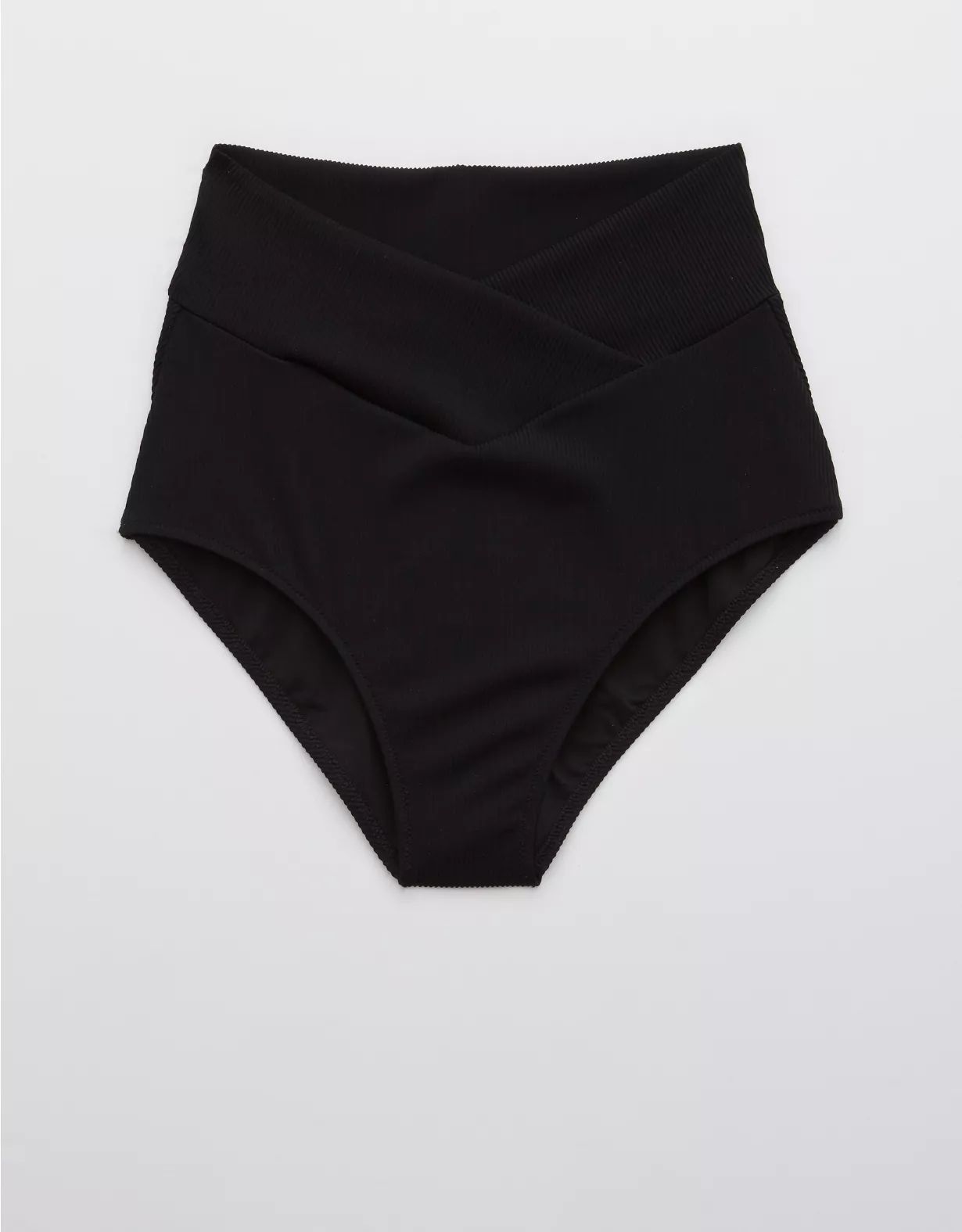 Aerie Ribbed Crossover High Waisted Bikini Bottom | Aerie