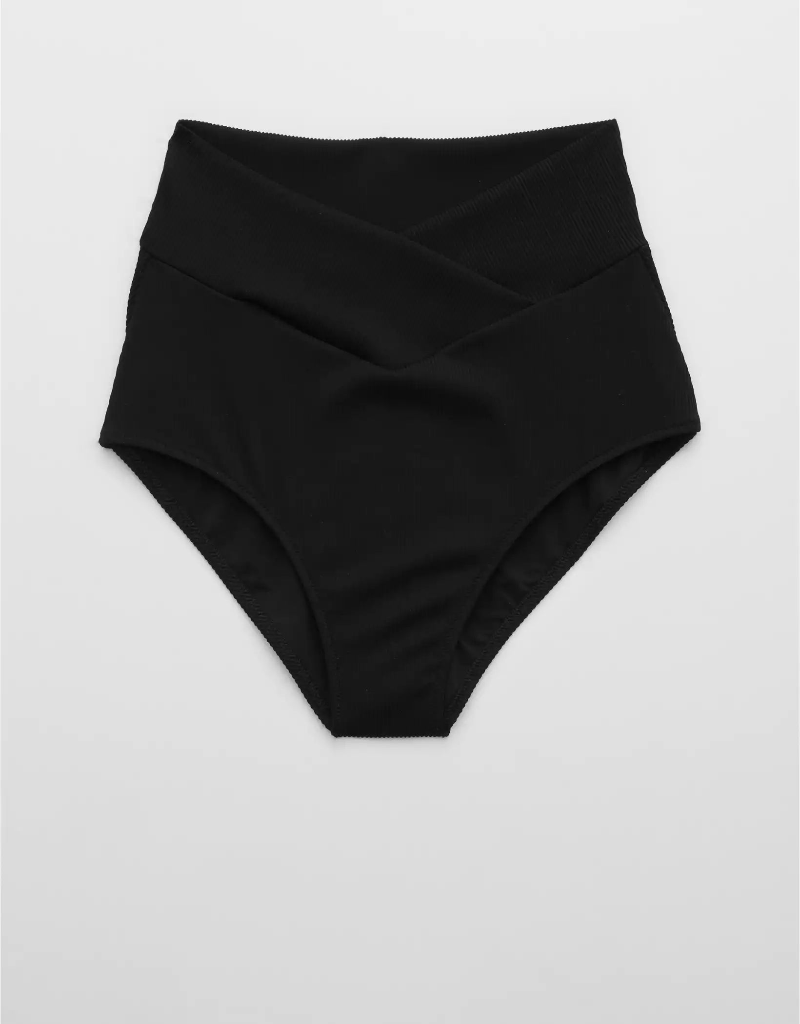 Aerie Ribbed Crossover High Waisted Bikini Bottom | American Eagle Outfitters (US & CA)