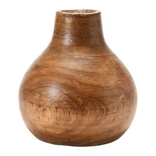 Paulownia Wood Vase, Brown - Overstock - 34576112 | Bed Bath & Beyond