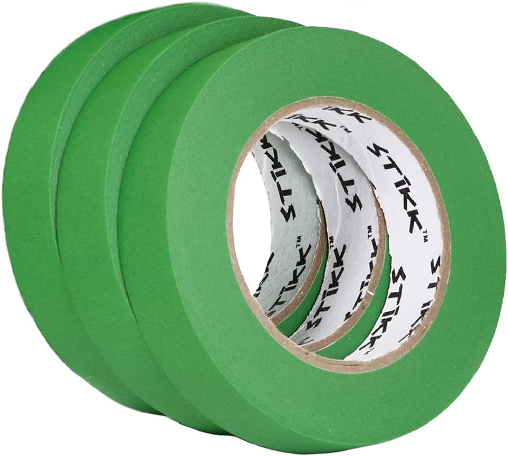 3 Pack 1" x 60yd STIKK Green Painters Tape 14 Day Easy Removal Trim Edge Finishing Masking Tape (... | Amazon (US)