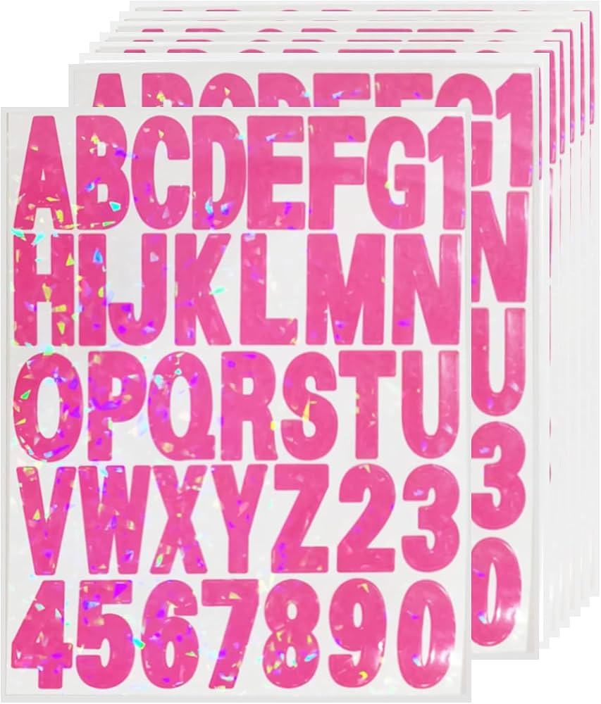 Starboling Letter Stickers,2 inch 8 Sheets Rose red Alphabet Sticker,Self Adhesive Vinyl Letter S... | Amazon (US)