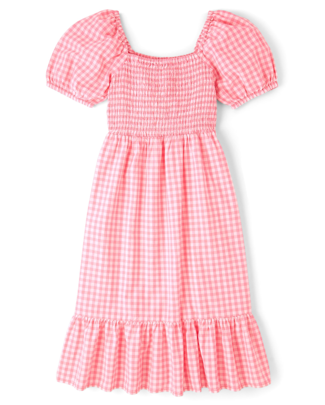 Womens Mommy And Me Gingham Poplin Smocked Tiered Dress - red | The Children's Place