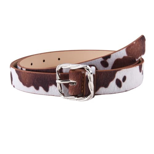 Vintage Western Cowgirl Belt for Skirts Jeans Animal Cow Belt for Women Girls Retro Cowgirl Accessories Y2k Grunge Western Belts for Dress Pants Womens Southwestern Soft Leather Belts for Women Girls | Amazon (US)