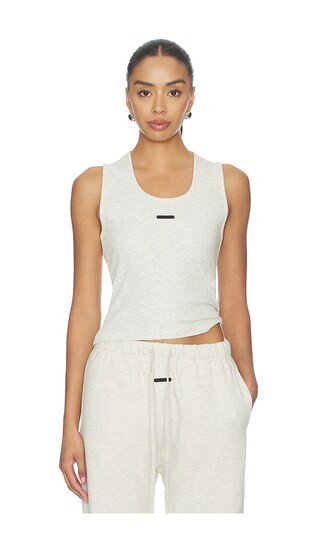 Fear of God ESSENTIALS Fitted Rib Tank in Light Grey. - size L | Revolve Clothing (Global)
