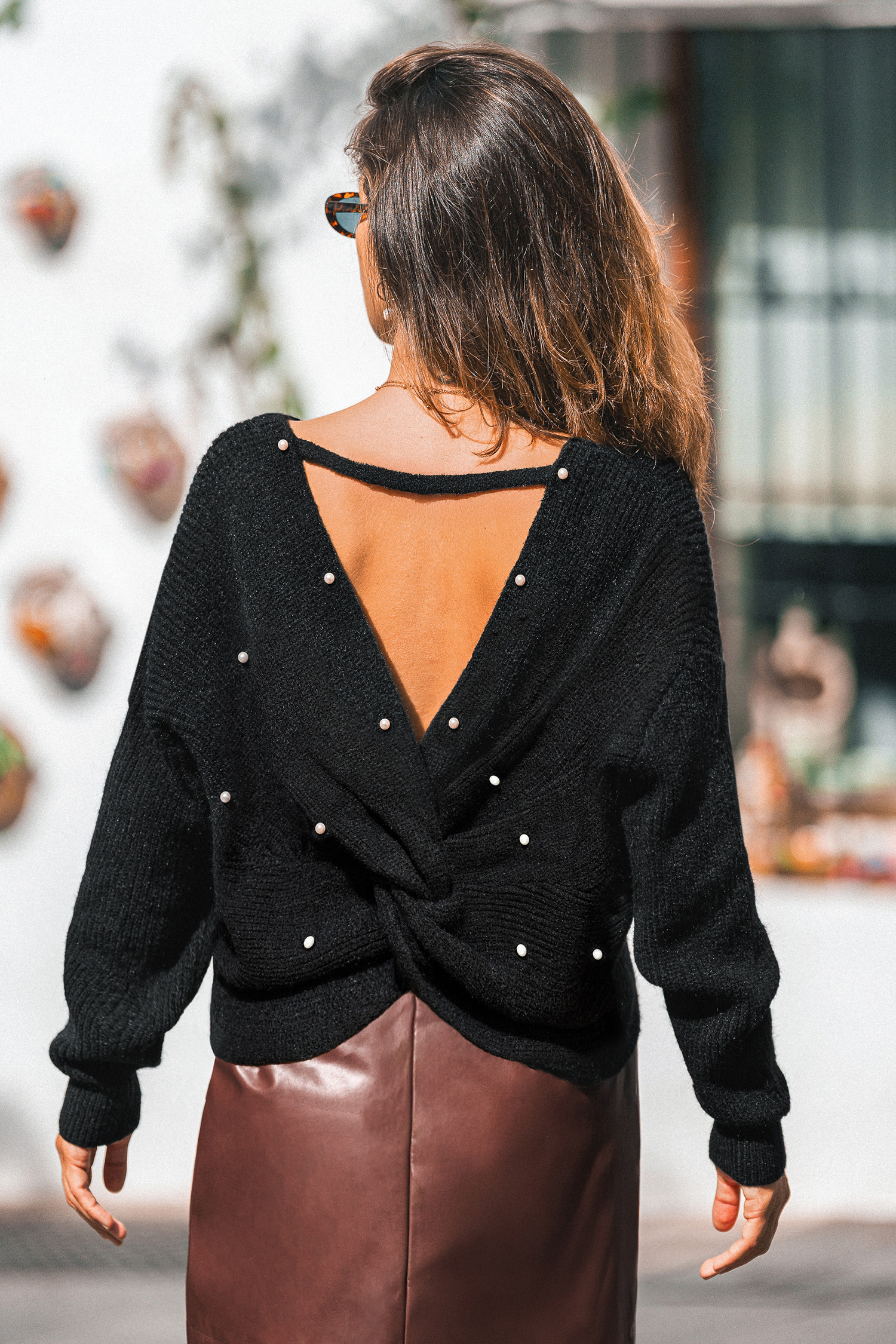 Finest Pearls Black Sweater | Cupshe US