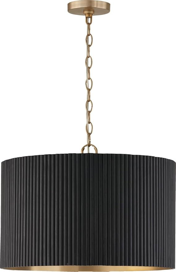Capital Lighting 350741KR Donovan Mid-Century Modern Artisan Luxe Fluted Mango Wood Drum Pendant ... | Amazon (US)