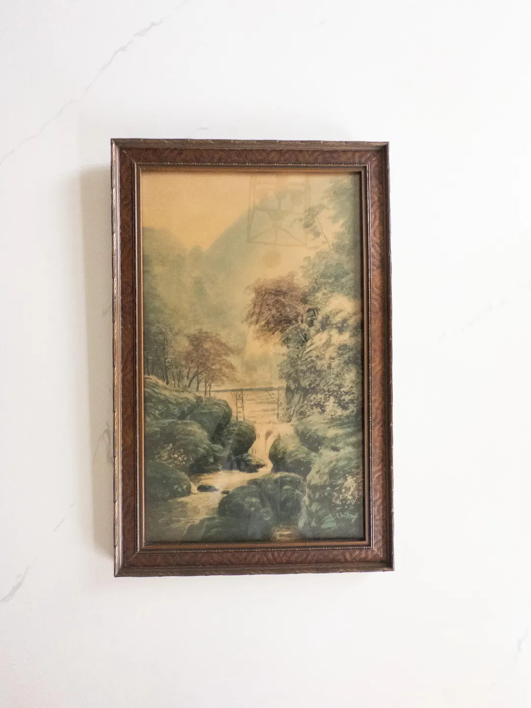 Antique Moody Traditional Landscape Watercolor Signed Print - Etsy | Etsy (Global)
