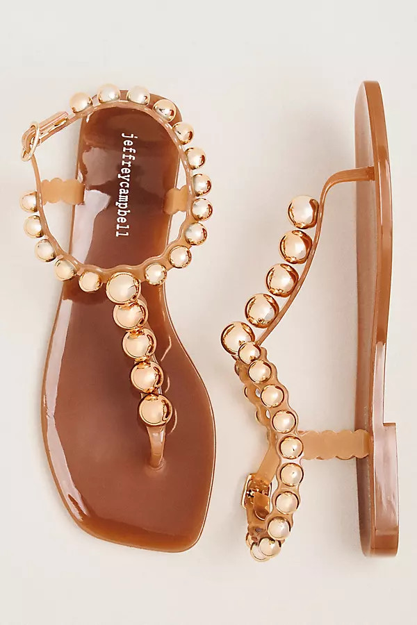 Jeffrey Campbell Plated T Strap Thong Sandals | Anthropologie (US)