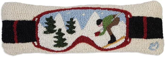 Chandler 4 Corners Artist-Designed Ski Goggles Hand-Hooked Wool Decorative Throw Pillow (8 in x 2... | Amazon (US)