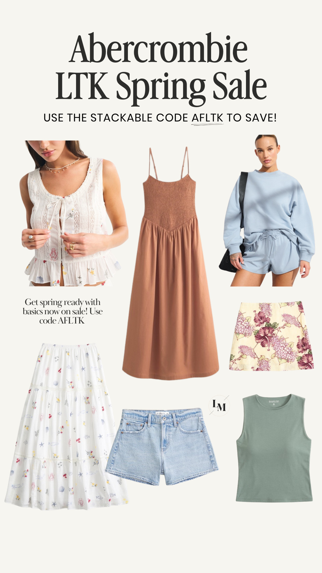 Abercrombie 25% off sale! Dress is already 25% off then use the code AFLTK to stack!! Wearing s tops, 26 short jeans (high rise, tts) and 27 denim shorts (mid rise, size up one in their shorts!) Resort outfits, spring break outfits, spring transitional outfits, vacation outfits beach, spring outfits 2026, spring Easter dress #abercrombiestyle #abercrombiefinds #millennialmomstyle #petitestyle #springoutfitideas 

 #LTKSpringSale #LTKSeasonal #LTKSaleAlert