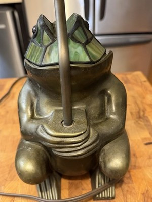 Vintage 21" Stained Glass Frog Umbrella Lamp Art Glass Night Light Accent | eBay US
