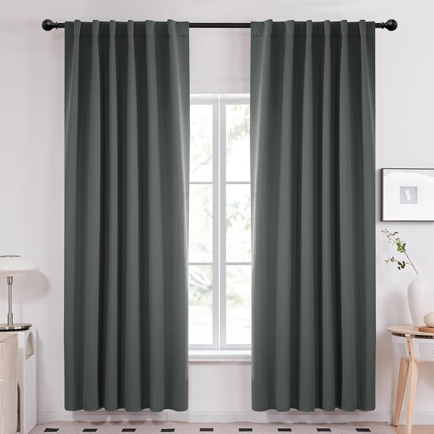Deconovo Long Blackout Patio Door Curtains Back Tab and Rod Pocket Thermal Insulated Room Darkeni... | Amazon (US)