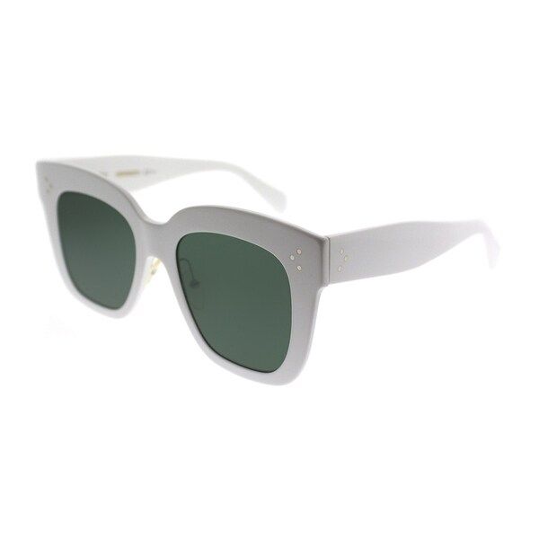 Celine Square CL 41444 Kim RZ7 Women White Frame Green Lens Sunglasses | Bed Bath & Beyond