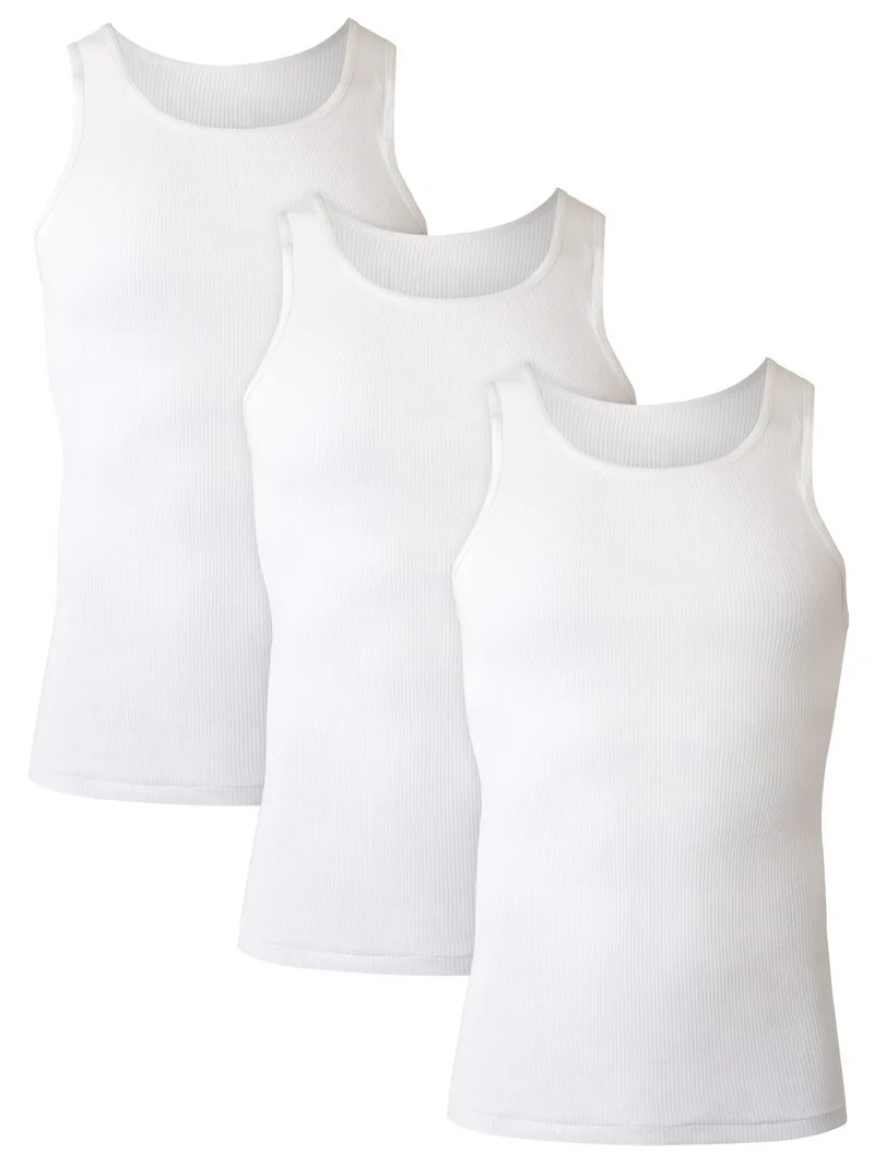 Hanes Men's Tank Tops Undershirt, Moisture-Wicking, Cotton Ribbed Tanks, White or Black/Grey Mult... | Walmart (US)