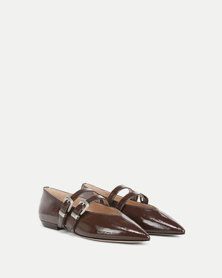 Veronica Beard Bancroft Leather Mary Jane Flat Espresso | Veronica Beard