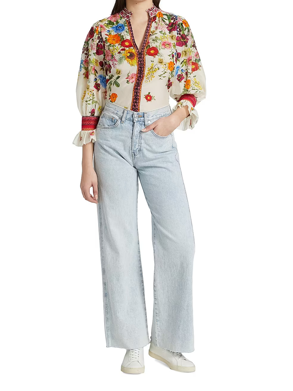 Ilan Smocked Floral Blouse | Saks Fifth Avenue