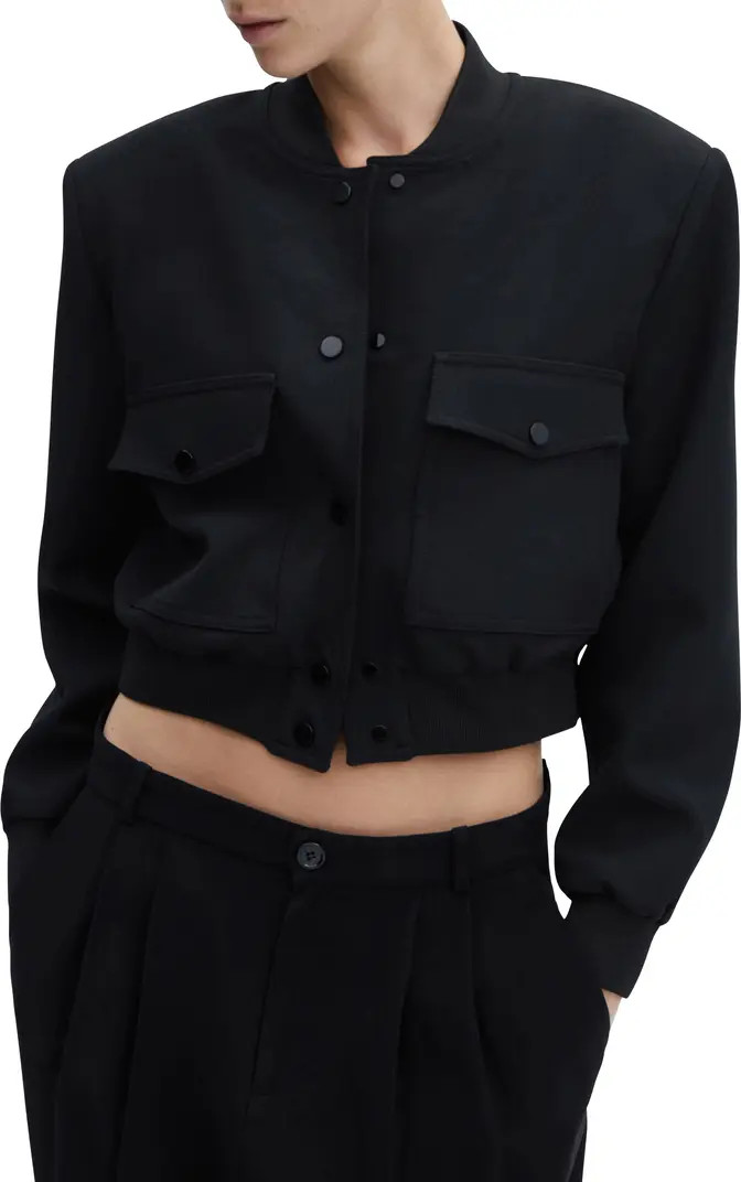 MANGO Crop Bomber Jacket | Nordstrom | Nordstrom