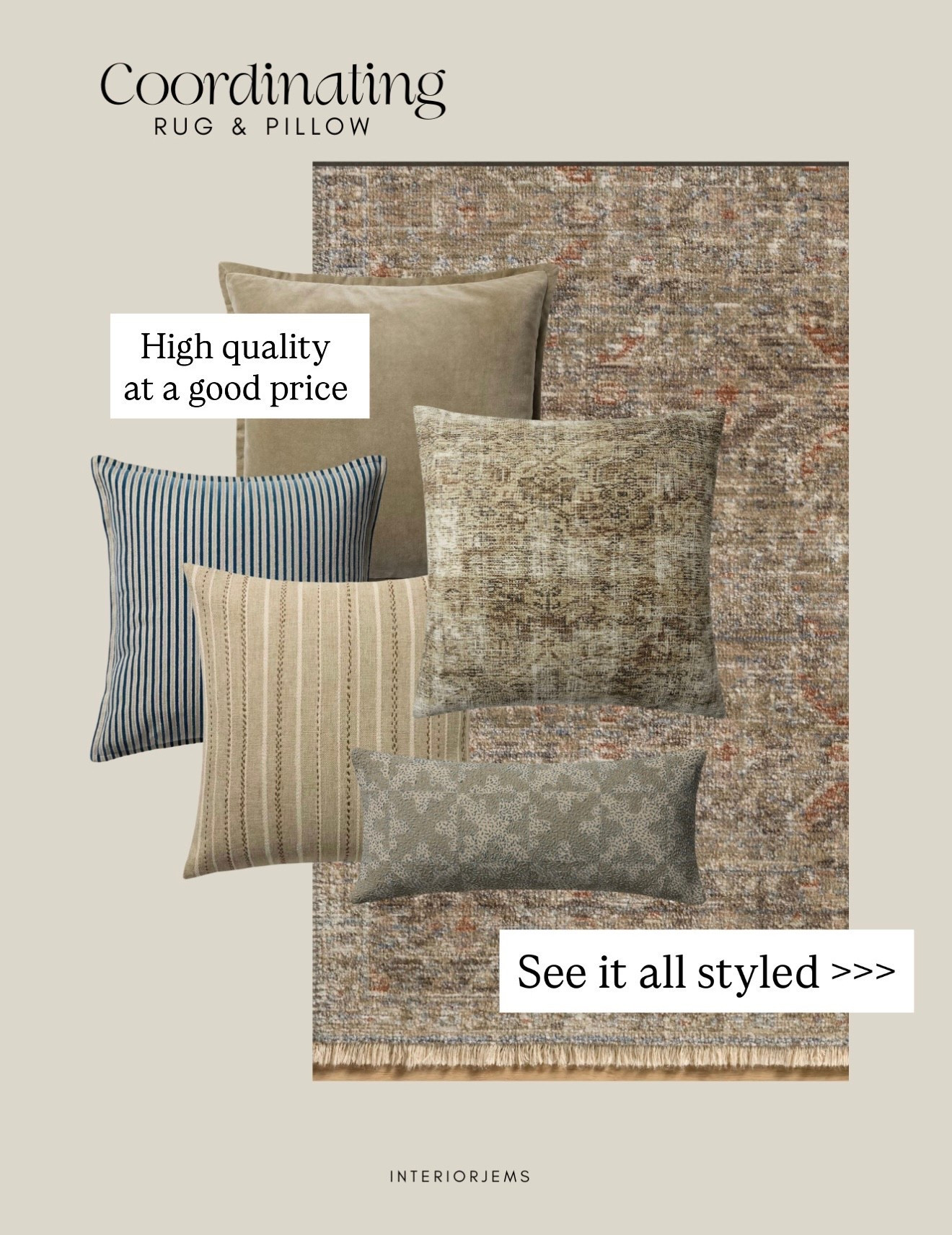 If you’re looking to refresh after Christmas, I put together this rug in Pillow Combination that is so beautiful. It all looks totally designer and it’s mid range and quite affordable, a bedroom and living room room, coordinating rug, and pillow. Joon loloi 

#LTKHome #LTKSaleAlert