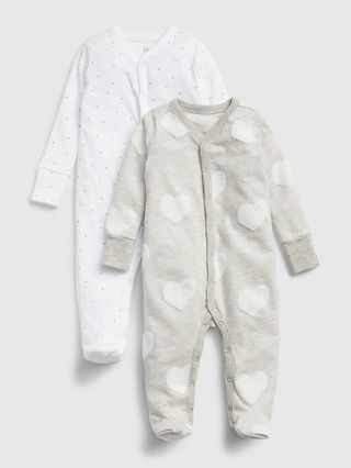 Baby Print Footed One-Piece (2-Pack) | Gap (US)